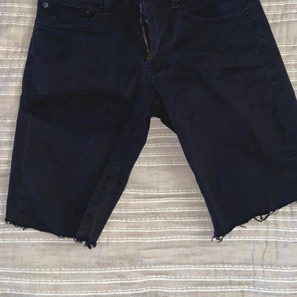 lucky brand black shants cut off distressed shorts grunge vintage ripped bottoms - Picture 11 of 16